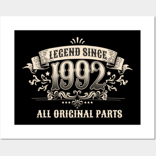 Retro Vintage Birthday Legend Since 1992 Posters and Art